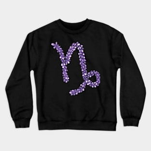 Hand Drawn Lavender Capricorn Zodiac Sign in Watercolor and Ink Crewneck Sweatshirt